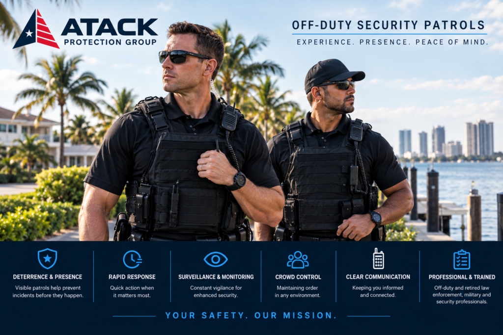 Hire off-duty police officers in Florida from Atack Protection Group!